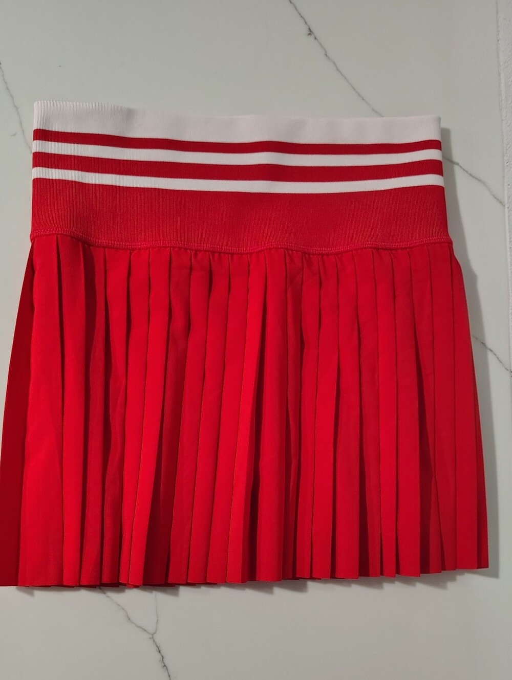 Red Wilson High Waist Pleated Tennis Pickleball Skort Skirt w Striped Band Sz S